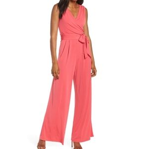 NWT Pink Wide Leg Jumpsuit Size XS Eliza J Jersey